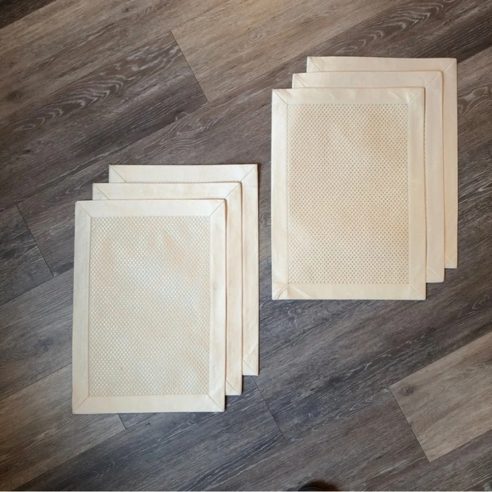 Bed Bath & Beyond Placemats Set Of 12 Ambrosia Textured In Linen And Ivory